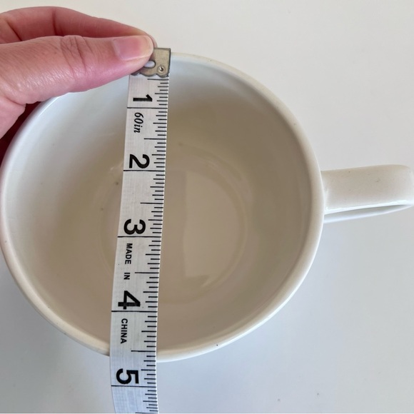 Early Rae Dunn By Magenta HOME Cappuccino Mug Flowers Typewriter Font - Picture 8 of 11